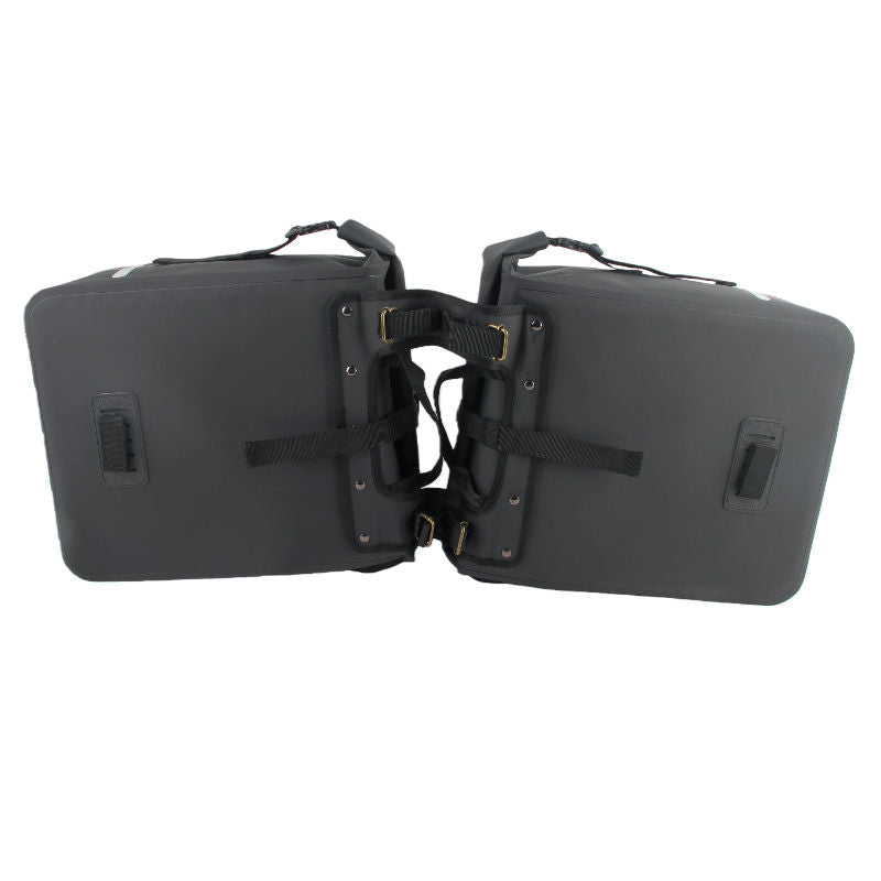 Sacoche double pour vélo 50 L étanche et réfléchissante avec fermeture par enroulement ​​Rangement pour vélo électrique