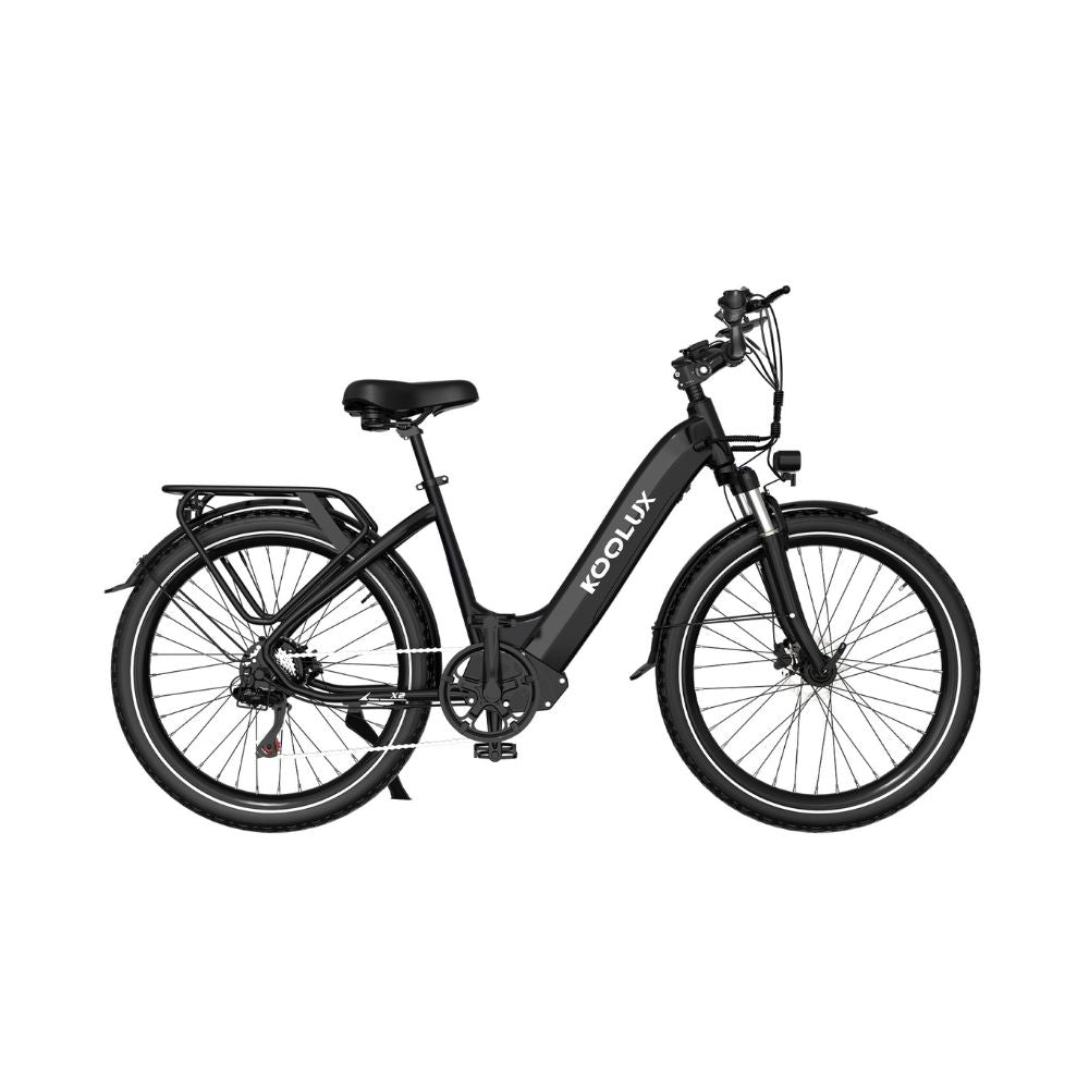 Bici elettrica KOOLUX X2 Nera con telaio robusto e pneumatici larghi