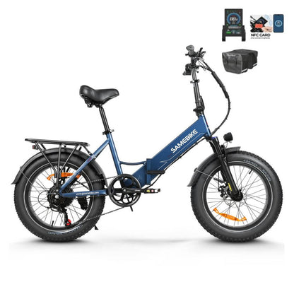 Bici elettrica SAMEBIKE Fat 750W pieghevole con ruote larghe e batteria 48V 13Ah